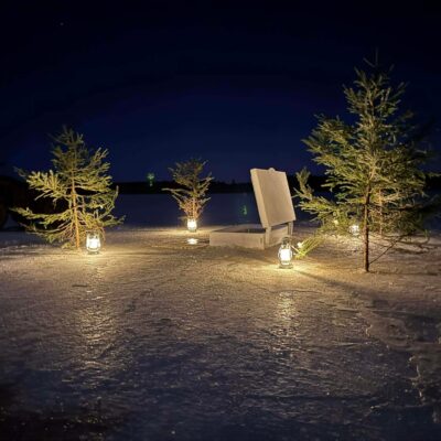 Arktiska isbad och vedeldad bastuupplevelse