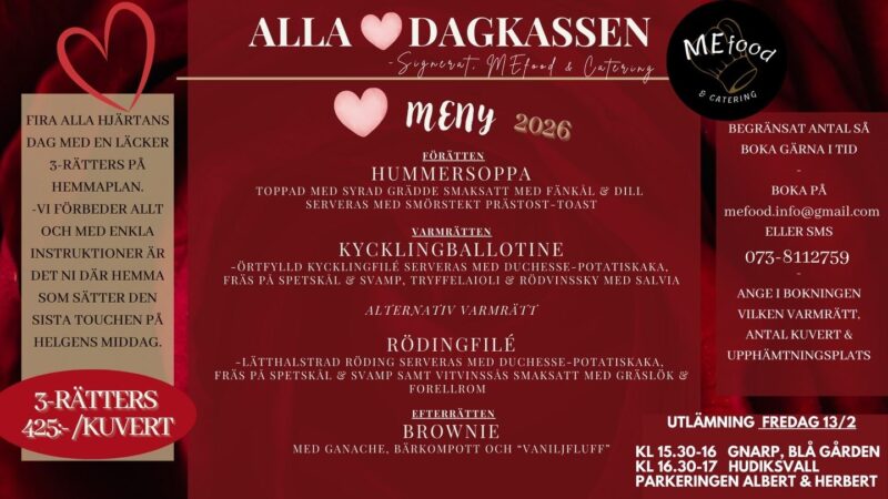Alla hjärtans Dag – cateringerbjudande MEFood