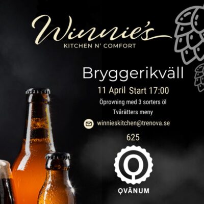 Bryggerikväll på Winnie’s Kitchen med Qvänum Mat & Malt