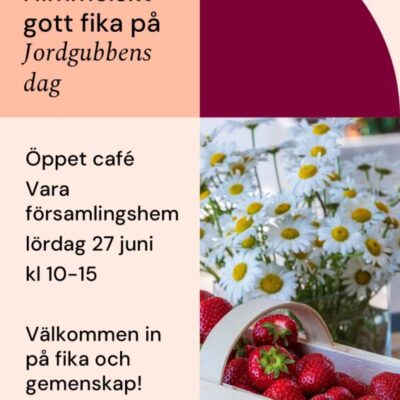 Café Jordgubbens dag i Vara församlingshem