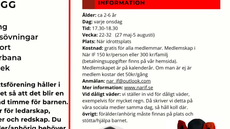 Gympakul för barn 2-6 år