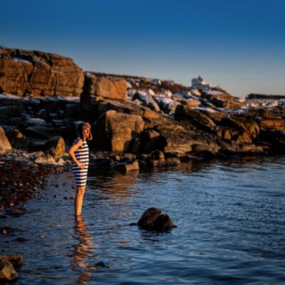 Kallbada på Kullahalvön