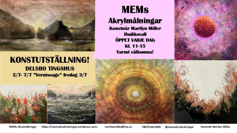 Konstutställning på Tingshuset i Delsbo, konstnär Marilyn Miller
