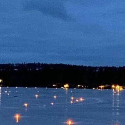 Lyskväll på skridskobanan vid Edsken Camping!