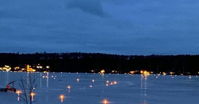 Lyskväll på skridskobanan vid Edsken Camping!