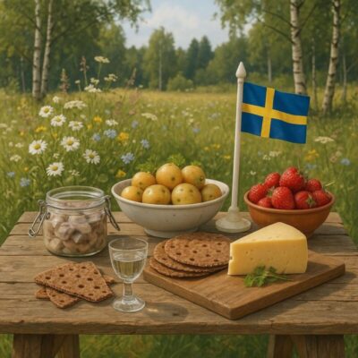 Midsommarbuffé i skogen