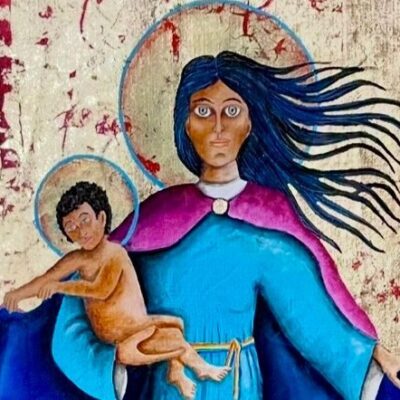 Presenningsikoner av Mats Hermansson i Visby domkyrka