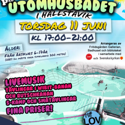 Skolavslutningsfirande på utomhusbadet