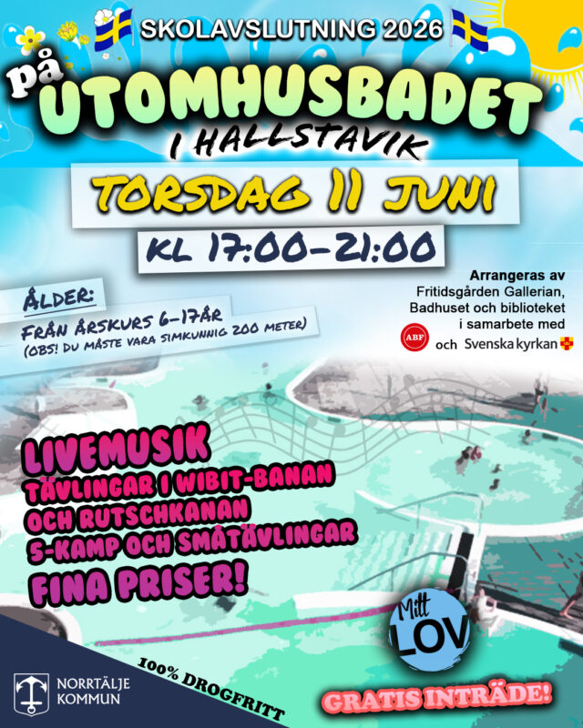 Skolavslutningsfirande på utomhusbadet
