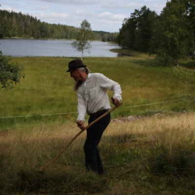 Slåtter på Grinnsjötorpet Hunneberg