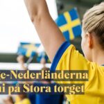 Sverige-Nederländerna på storbildsskärm på Stora torget