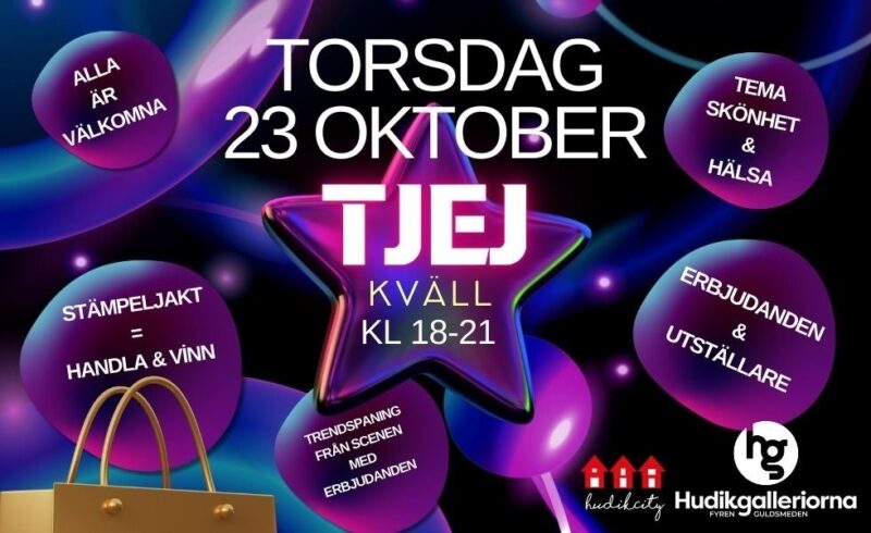 Tjejkväll i Glada Hudik – Torsdag 23/10 kl 18-21
